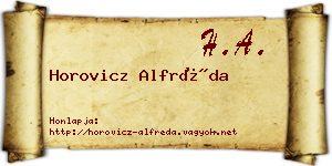 Horovicz Alfréda névjegykártya